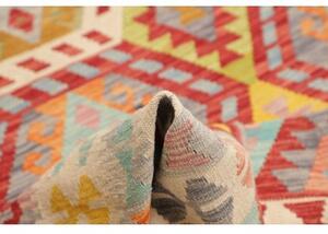 Tappeto Kilim Geometrico Rosso Beige 183x240 Cm