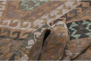 Tappeto Kilim Geometrico Marrone Grigio 168x240 Cm