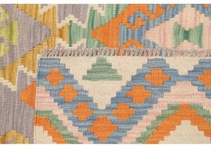 Tappeto Kilim Geometrico Grigio Arancione 170x242 Cm