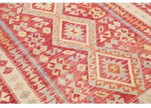 Tappeto Kilim Stilizzato Rosso Beige 173x230 Cm