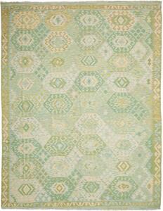 Tappeto Kilim Stilizzato Verde Avorio 257x336 Cm