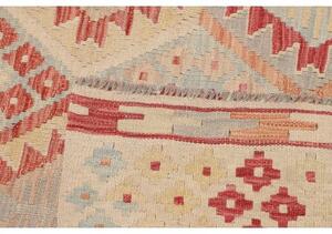Tappeto Kilim Geometrico Avorio Rosso 187x227 Cm