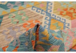 Tappeto Kilim Stilizzato Turchese Multicolore 177x228 Cm