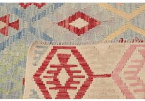 Tappeto Kilim Stilizzato Azzurro Rosso 178x229 Cm