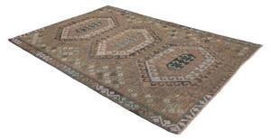 Tappeto Kilim Geometrico Marrone Grigio 168x240 Cm