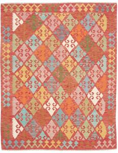 Tappeto Kilim Geometrico Rosso Multicolore 156x193 Cm