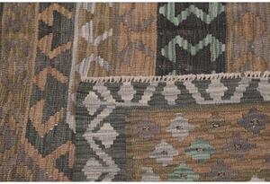 Tappeto Kilim Geometrico Marrone Grigio 168x240 Cm