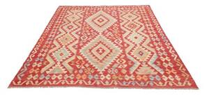 Tappeto Kilim Geometrico Rosso Beige 179x232 Cm