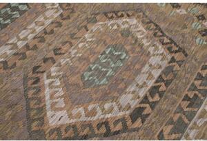 Tappeto Kilim Geometrico Marrone Grigio 168x240 Cm