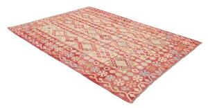 Tappeto Kilim Geometrico Rosso Mattone Beige 179x235 Cm
