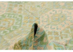 Tappeto Kilim Stilizzato Verde Avorio 257x336 Cm