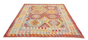 Tappeto Kilim Geometrico Rosso Beige 183x240 Cm