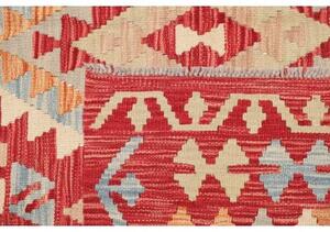 Tappeto Kilim Geometrico Rosso Beige 179x232 Cm