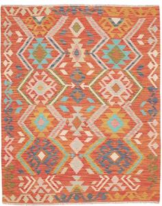 Tappeto Kilim Geometrico Arancione Azzurro 153x191 Cm