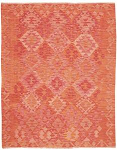 Tappeto Kilim Geometrico Rosso Mattone Arancione 150x193 Cm
