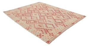 Tappeto Kilim Geometrico Avorio Rosso 187x227 Cm