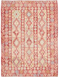 Tappeto Kilim Geometrico Rosso Mattone Beige 179x235 Cm