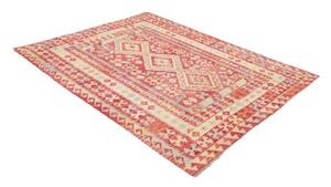 Tappeto Kilim Stilizzato Rosso Beige 173x230 Cm