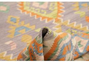 Tappeto Kilim Geometrico Grigio Arancione 170x242 Cm