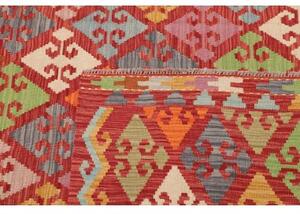 Tappeto Kilim Geometrico Rosso Mattone Multicolore Quadrato 258x292 Cm