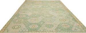 Tappeto Kilim Stilizzato Verde Avorio 257x336 Cm