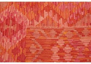 Tappeto Kilim Geometrico Rosso Mattone Arancione 150x193 Cm