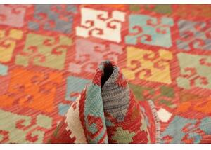 Tappeto Kilim Geometrico Rosso Multicolore 156x193 Cm