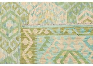 Tappeto Kilim Stilizzato Verde Avorio 257x336 Cm