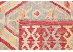 Tappeto Kilim Geometrico Rosso Beige 151x197 Cm