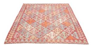 Tappeto Kilim Stilizzato Rosso Multicolore 152x198 Cm