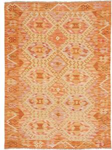 Tappeto Kilim Geometrico Arancione Beige 131x180 Cm