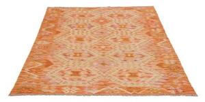 Tappeto Kilim Geometrico Arancione Beige 131x180 Cm