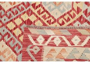 Tappeto Kilim Geometrico Rosso Mattone Beige 149x198 Cm