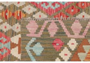 Tappeto Kilim Geometrico Marrone Multicolore 153x195 Cm