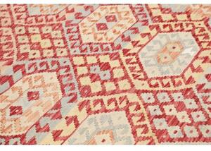 Tappeto Kilim Geometrico Rosso Mattone Beige 149x198 Cm