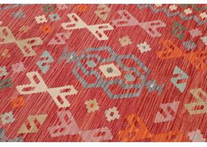 Tappeto Kilim Geometrico Rosso Mattone Multicolore 149x196 Cm