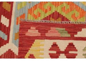 Tappeto Kilim Geometrico Rosso Multicolore 123x174 Cm