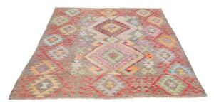 Tappeto Kilim Geometrico Beige Rosso 150x197 Cm