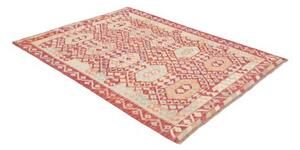 Tappeto Kilim Geometrico Rosso Mattone Beige 149x198 Cm