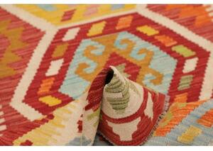 Tappeto Kilim Geometrico Rosso Multicolore 123x174 Cm