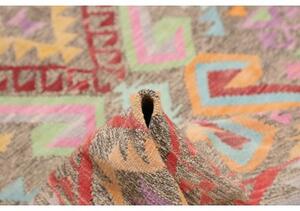 Tappeto Kilim Geometrico Beige Rosso 150x197 Cm