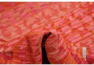 Tappeto Kilim Geometrico Rosso Arancione 156x198 Cm