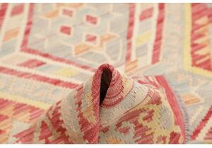 Tappeto Kilim Geometrico Rosso Beige 151x197 Cm