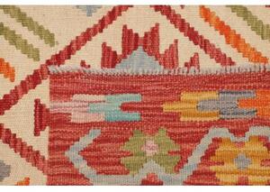 Tappeto Kilim Stilizzato Rosso Avorio 123x175 Cm