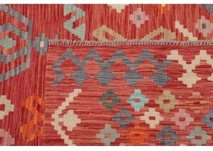 Tappeto Kilim Geometrico Rosso Mattone Multicolore 149x196 Cm