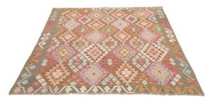 Tappeto Kilim Geometrico Marrone Multicolore 153x195 Cm