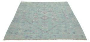 Tappeto Kilim Stilizzato Verde Acqua Celeste 152x185 Cm