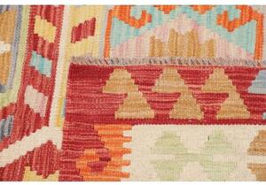 Tappeto Kilim Geometrico Avorio Rosso 147x194 Cm