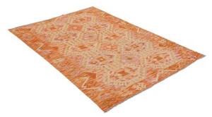 Tappeto Kilim Geometrico Arancione Beige 131x180 Cm
