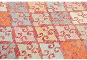 Tappeto Kilim Stilizzato Rosso Multicolore 152x198 Cm